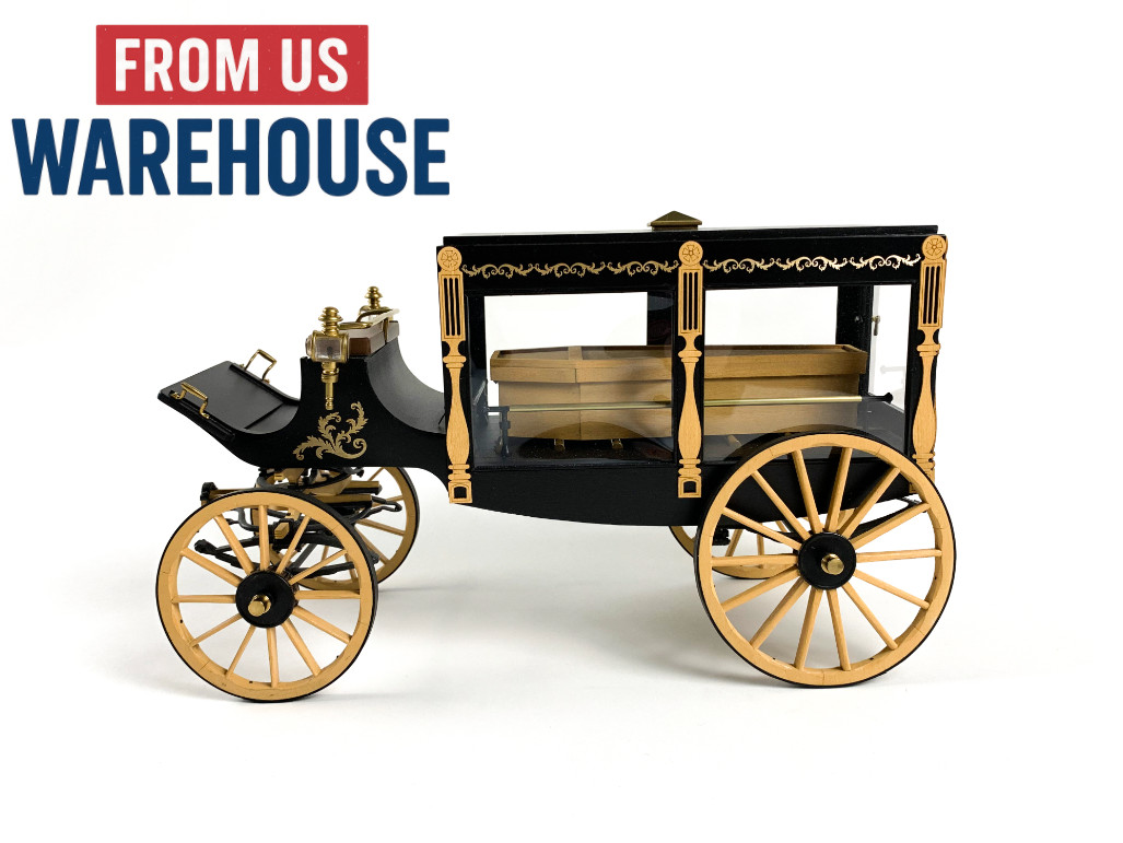Model Trailways 1895 Horse-Drawn Hearse Wagon 1:12 Wood & Metal Scale Model Kit