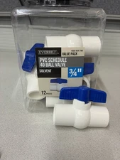 Everbilt 3/4 in. PVC Schedule 40 Slip x Slip Ball Valve 12-Pack