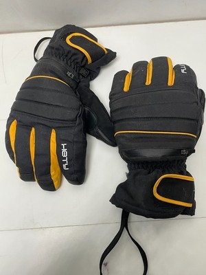 Hipora 3M Thinsulate Gloves Men's Large Size L 9.5 Black Yellow Winter Snow Pair