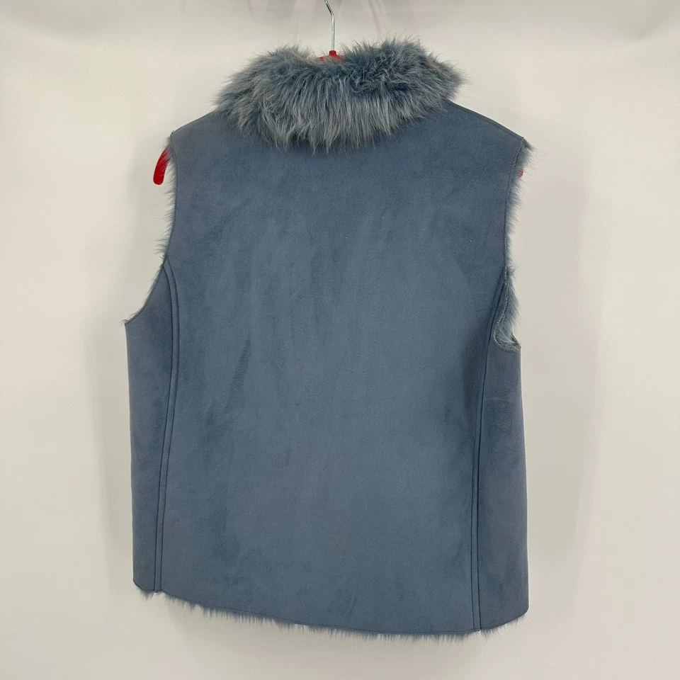 Chaleco Lisa International Mujer Talla M Imitación Gamuza Forrado Sherpa Y2K Retro Suave Grunge Foto 2 de 4