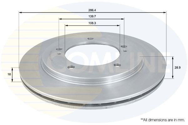 Brake Disc Front Internally Vented Fits Suzuki Grand Vitara COMLINE ADC0917V