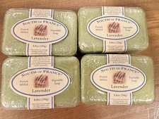 4 NEW South of France LAVENDER Bath Sized Soap Bars "French Milled" 8.8oz Sealed
