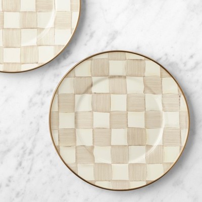 MacKenzie-Childs Mocha Check Salad Plates, 4-Williams Sonoma|41551