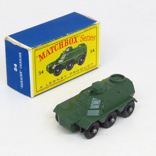 Matchbox - 54 Saracen Carrier V2 - Later Wheels & D Box - Reg. Wheels Lesney