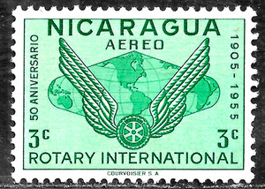 HICK GIRL- MINT NICARAGUA STAMP   SC#C355  1955  ROTARY INTERNATONAL    H556