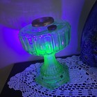 Vintage Aladdin Antique Green Crystal Cathedral Uranium Glass Kerosene Lamp. — photo 1