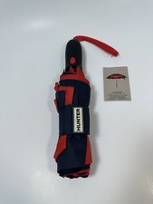 HUNTER UMBRELLA NAVY RED ALTERNATING WITH COVER 100 POLYESTER NWT