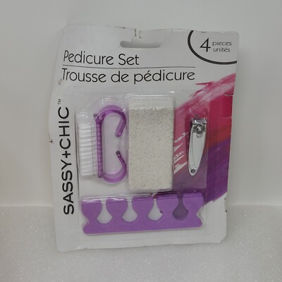 Sassy + Chic Pedicure Set 4 Pieces Purple