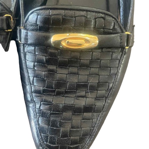 Rangoni Firenze Black Loafers with Gold Tone Hardware Embellishment  - Picture 6 of 16