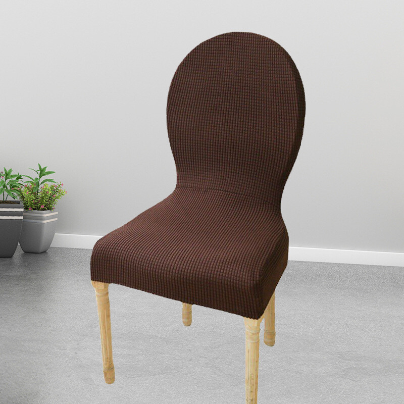 Elastic Oval Dining Table Chair Cover Backrest Round Back Chair