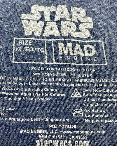 Camiseta de hombre Star Wars The Mandalorian manga corta azul jaspeado XL Mad Engine - Imagen 7 de 9