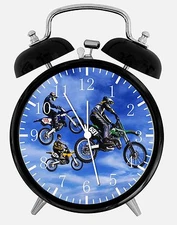 Motor Cross Alarm Desk Clock 3.75" Home or Office Decor E131 Nice For Gift