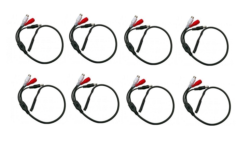 Lot8 Mini Microphone Cable Mic Audio RCA DC CCTV Security Camera Surveillance