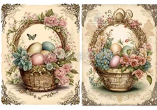 Easter Basket Duo | A4 8.3" x 11.7" | Rice Paper | Decoupage Central