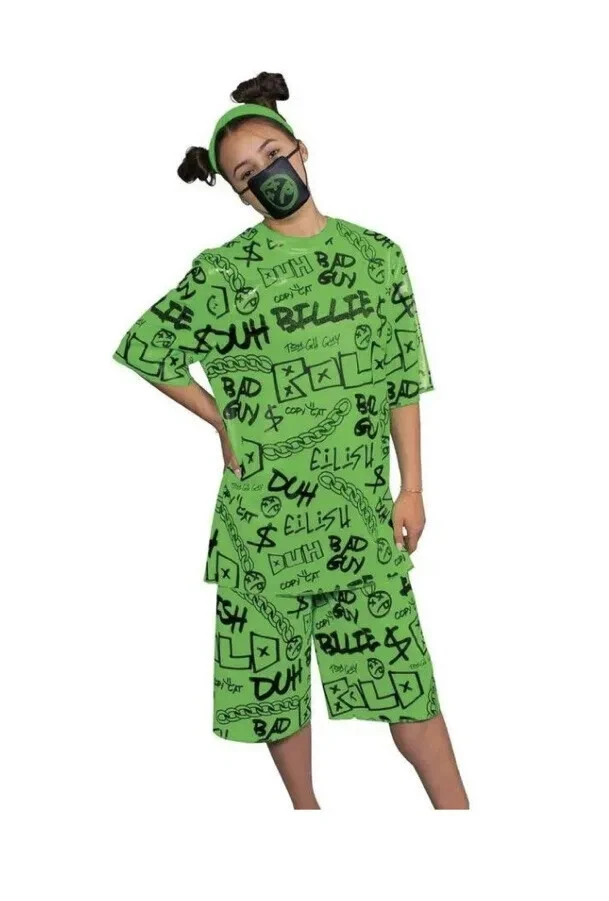 Billie Eilish Clásico Verde Disfraz Halloween Vestido Elegante XL 14-16 Nuevo Foto 2 de 4