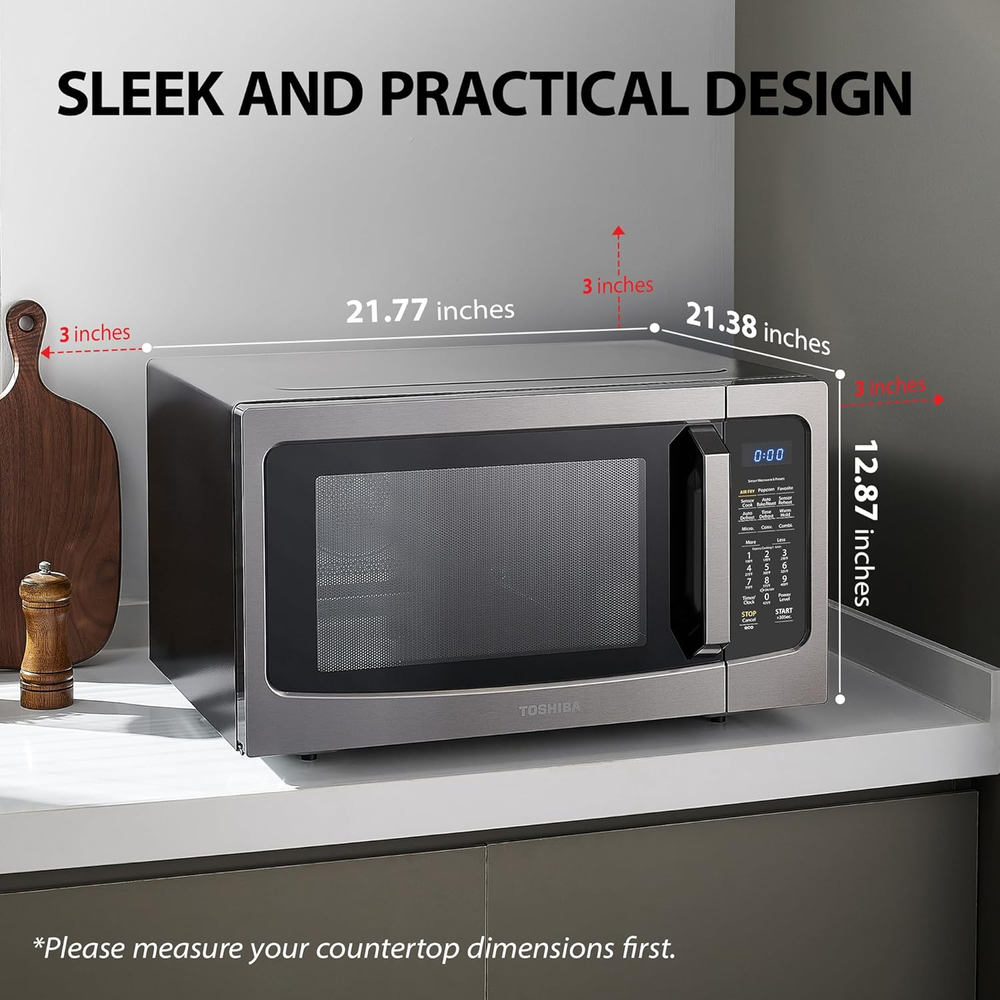 4-in-1 Smart Air Fryer Microwave Combo with Convection & Sensor Cooking