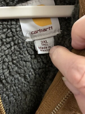 Carhartt Hooded Jacket J141-211 Sherpa Lined Brown 3XLT | eBay
