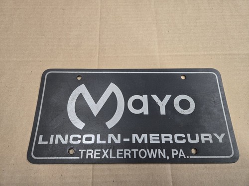 Mayo Lincoln Trexlertown Pennsylvania Car Dealership Dealer License Plate Tag