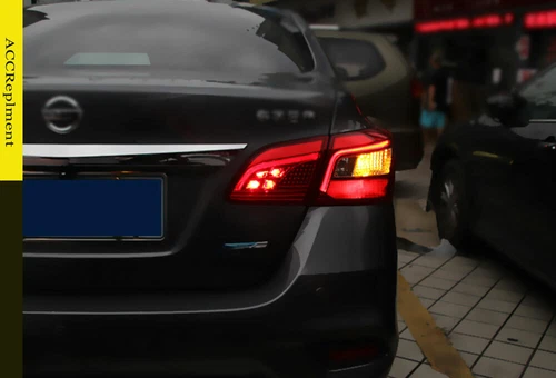 For Nissan Sentra 16-18 Dark LED Tail Lights Brake Trunk Light Sequential Signal - Picture 7 of 14