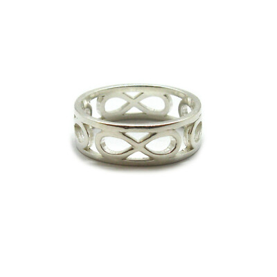 Genuine sterling silver ring 7.5mm band Infinity solid hallmarked 925