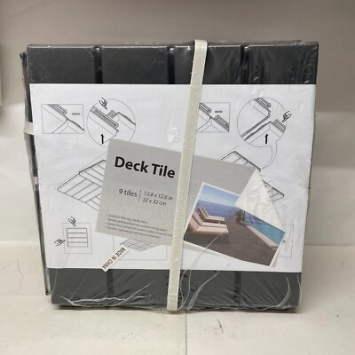 Plastic Interlocking Deck Tiles, 9 Pack , 12''x12'' Waterproof Outdoor Flooring