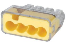 In-Sure&trade; Push-in, 4-Port Wire Connectors, Pack of 40, Yellow - 30-1034-40