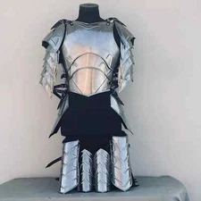 Medieval Knight Half Body Armor- Female Cuirass W Tassets- Women Pauldrons Armor