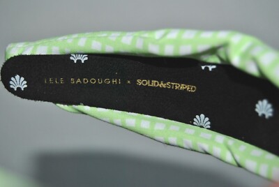 NWOT LELE SADOUGHI Solid & Striped Pistachio Gingham Knotted  display picture 1