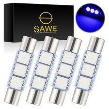 4 X Sawe Blue Led Sun Visor Vanity Mirror Lights Bulbs T6 6612f 6614f 6641 28mm