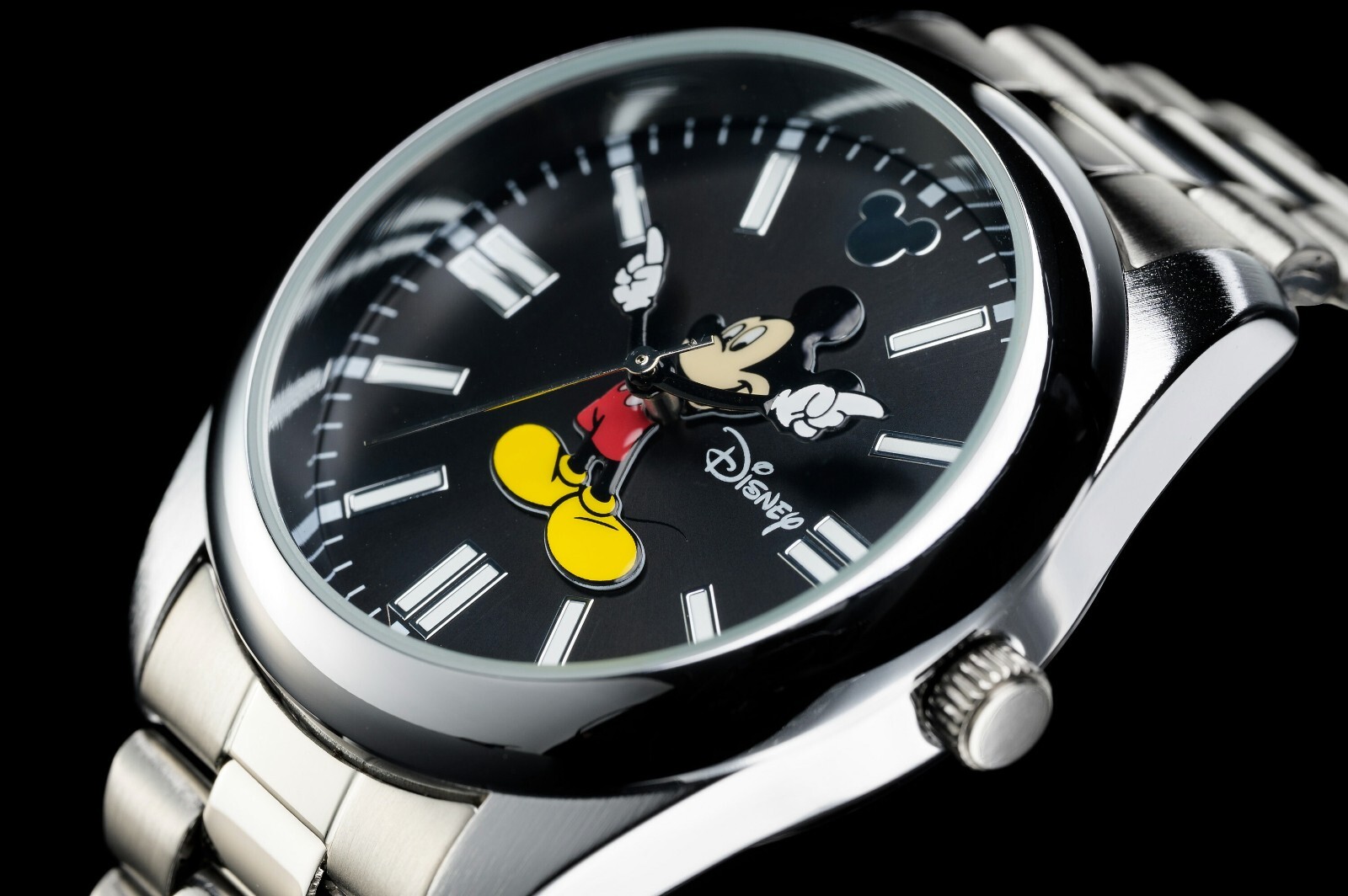 Disney Mikey Rolex Mouse Black Watch New Japan Rare Limited Edition YT1