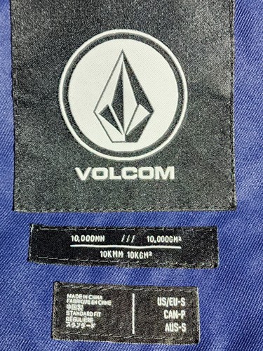 Volcom Ski Jacket Mens Small Blue Yellow Snowboarding Outdoor Full Zip Hooded - Picture 6 of 23
