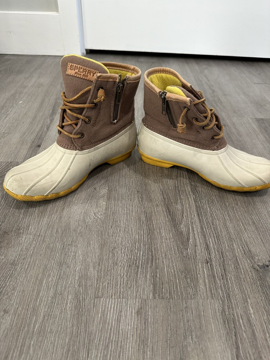 Sperry Top Sider Saltwater Pop Duck Boots Waterproof Dark Taupe