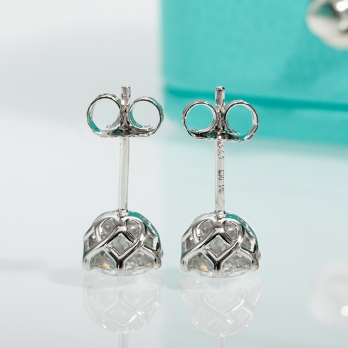 1/2cttw Moissanite Push Back Studs Earrings D Color VVS1 S925 Gift For Women - 第 4/6 張圖片