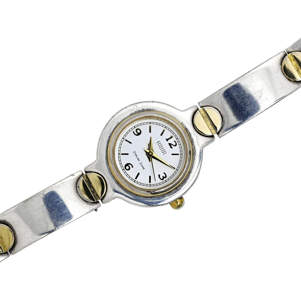 Ecclissi Solid 925 Sterling Silver Ladies Vintage 1990s Wrist Watch Rare - Image 2 of 4