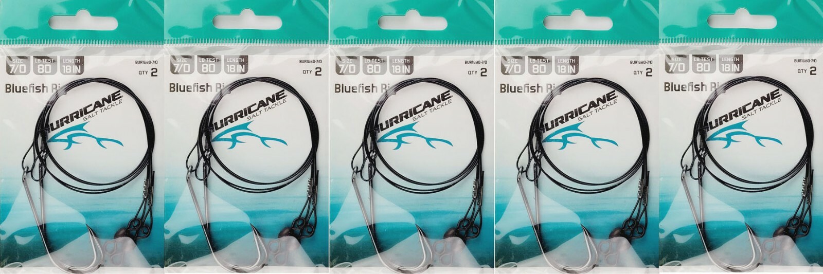 10 Wire Leader Bluefish Rigs Hurricane BUR18807/0 Saltwater Baitholder