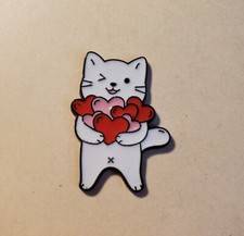 Cat with Hearts Magnetic Needle Minder Cross Stitch Embroidery  Cover Holder