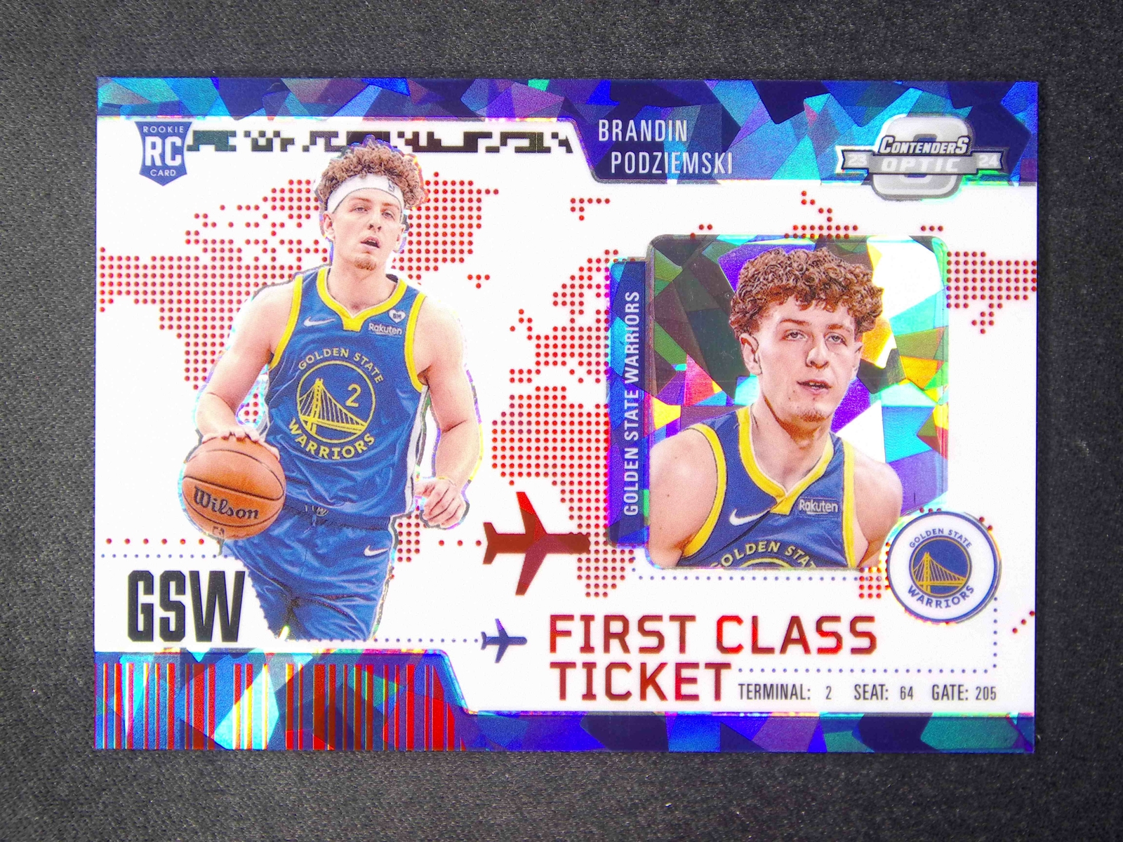 2023-24 Contenders Optic Brandin Podziemski RC First Class Ticket Red Ice /175