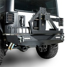 Rear Bumper W Tire Carrier D-rings For Jeep Wrangler Jk 07-18 Textured Black