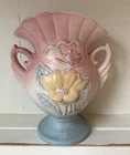 VINTAGE HULL ART POTTERY VASE MAGNOLIA MATTE DOUBLE HANDLED  ~ 6 1/4" Very Nice!