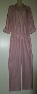 ETAM PYJAMA JUMPSUIT LANGARM VERSTELLBAR FR L /EU L /UK L ROSA GESTREIFT