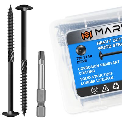 Lag Screws 5 Inch Construction Wood Screw #14 x 5 50-Pack Heavy Duty Self Dri...