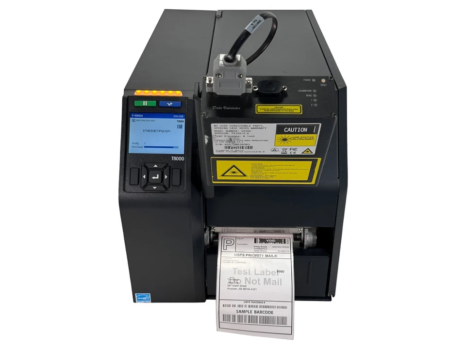 Printronix T8000 Thermal Transfer Label Printer T8204 w/ Validator SV100 LAN USB - Image 3 of 4