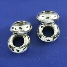 20pcs 10 5MM Hole :4.7MM dark silver tone round spacer bead h3052