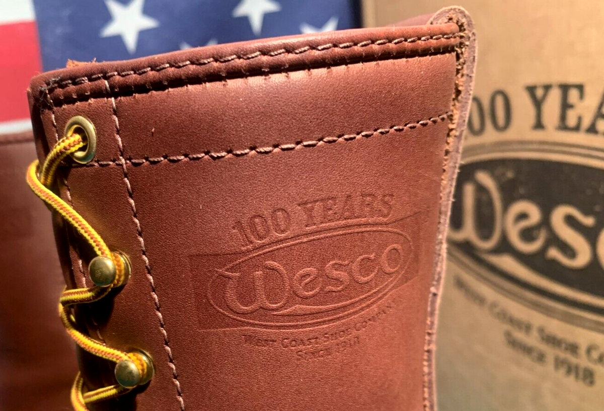 Wesco Men's Size 9 E New Jobmaster Brown Logger USA Made Wesco Men's Size 9 E New Jobmaster Brown Logger USA Made