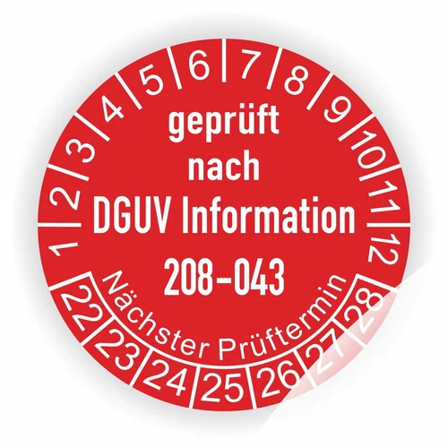 Prüfplaketten Regal Prüfung Wartung -Geprüft nach DGUV Info 208-043- Ø:20-50mm - Bild 6 von 8