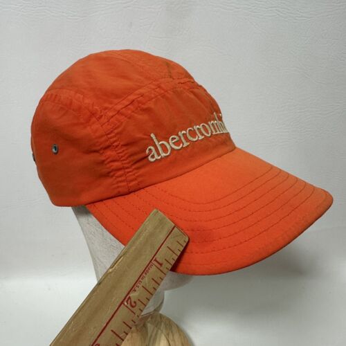 Vintage Abercrombie & Fitch 5 Panel Hat Strapback Orange Embroidered Made in USA - Picture 13 of 13