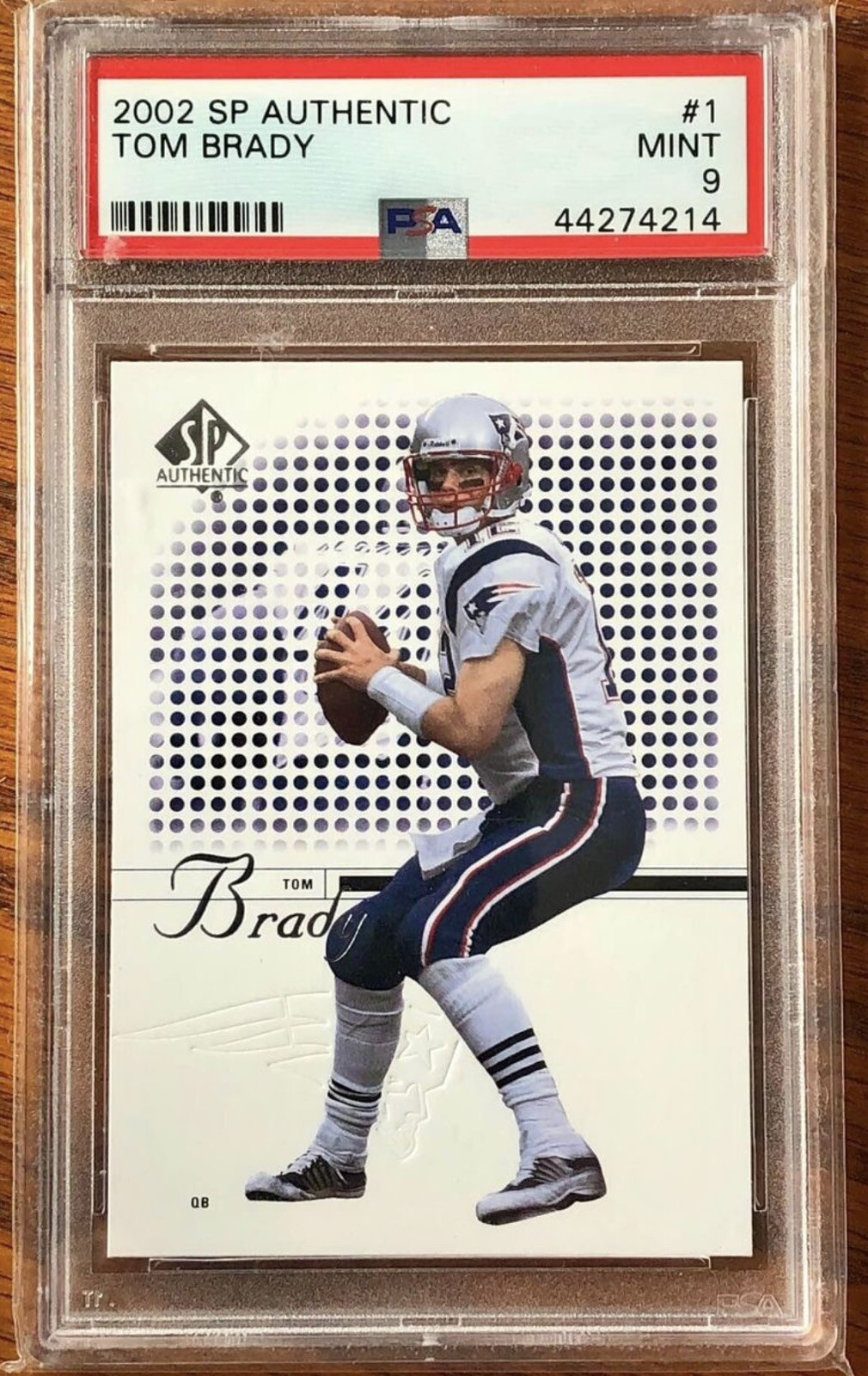 2002 Upper Deck SP Authentic #1 Tom Brady PSA 9 NM-MT Patriots
