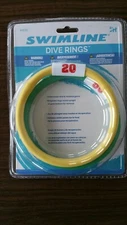 SWIMMING POOL DIVE RINGS 4 PACK by SWIMLINE #9135 RETRIEVAL GAME NEW