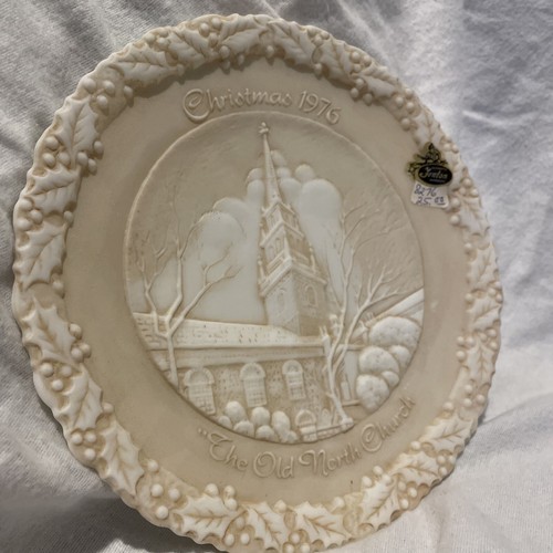 Fenton Glas braun cremeweiß Weihnachten 1976 The Old North Church #7 Boston - Bild 7 von 9