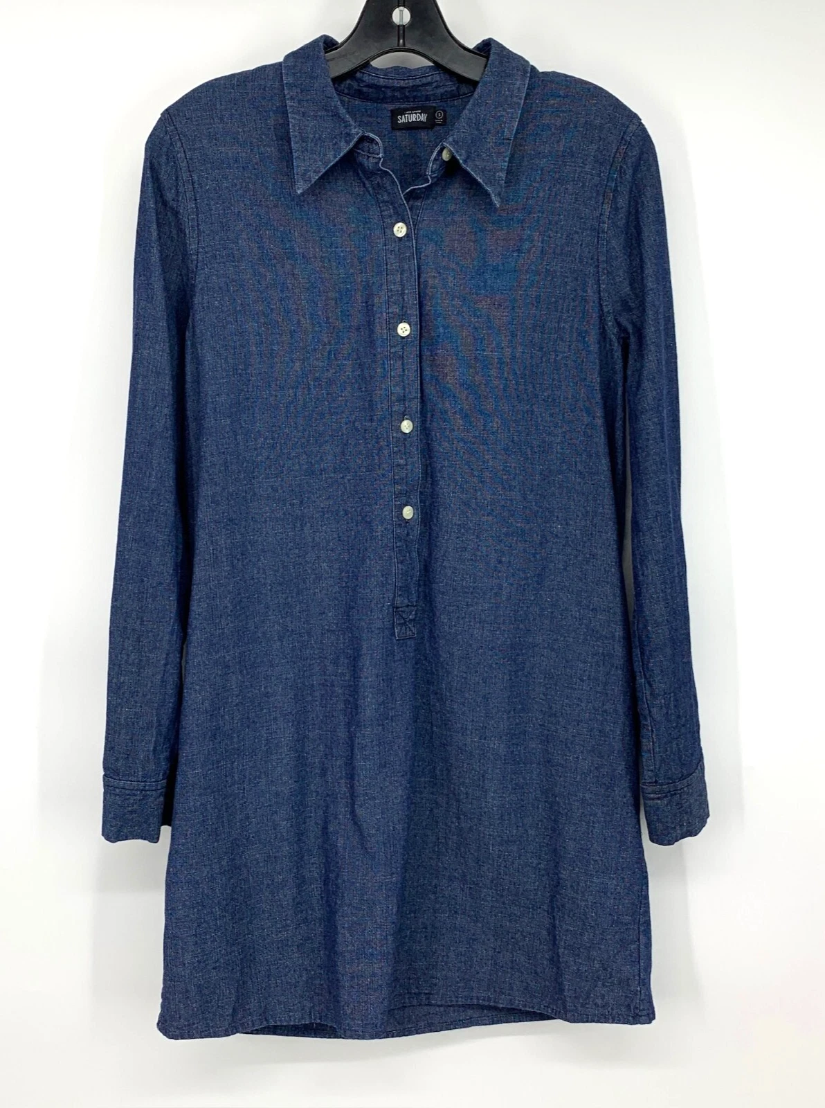 Abito Kate Spade Saturday donna taglia small blu chambray denim manica lunga